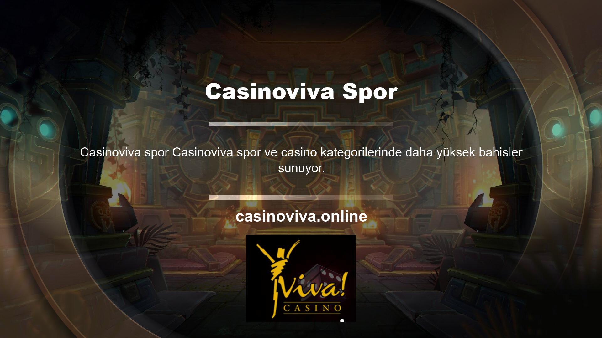 Casinoviva bahis sitesi bahis çeşidi sunmaktadır